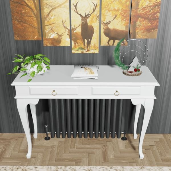 Roys Ahşap 100 Cm Beyaz Çekmeceli Petek Üstü Yüksek Dresuar