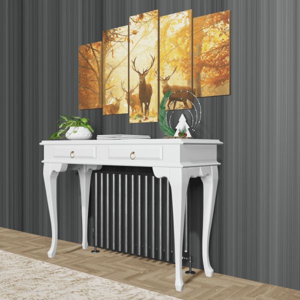 Roys Ahşap 100 Cm Beyaz Çekmeceli Petek Üstü Yüksek Dresuar