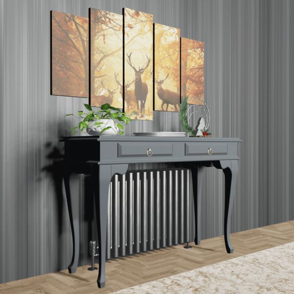 Roys Ahşap 120 Cm Antrasit Gri Çekmeceli Petek Üstü Yüksek Dresuar