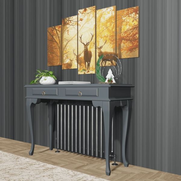 Roys Ahşap 100 Cm Antrasit Gri Çekmeceli Petek Üstü Yüksek Dresuar