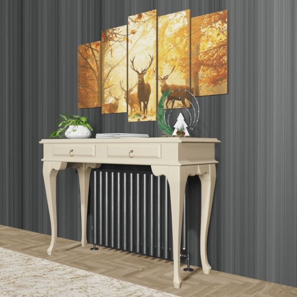 Roys Ahşap 100 Cm Krem Çekmeceli Petek Üstü Yüksek Dresuar