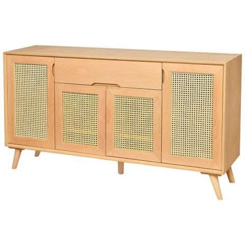 Roys Ahşap 4144 Masif Ham 160 Cm Retro Hasırlı Konsol