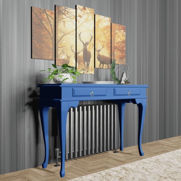 Roys Ahşap 100 Cm Mavi Çekmeceli Petek Üstü Yüksek Dresuar