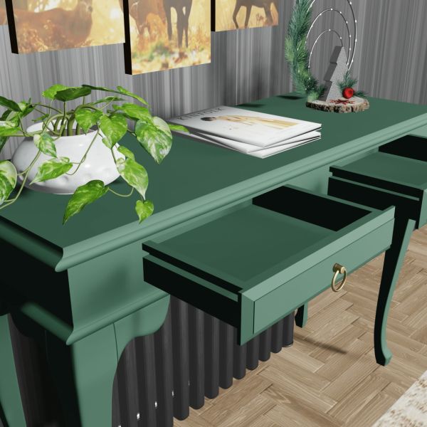 Roys Ahşap 120 Cm Yeşil Çekmeceli Petek Üstü Yüksek Dresuar