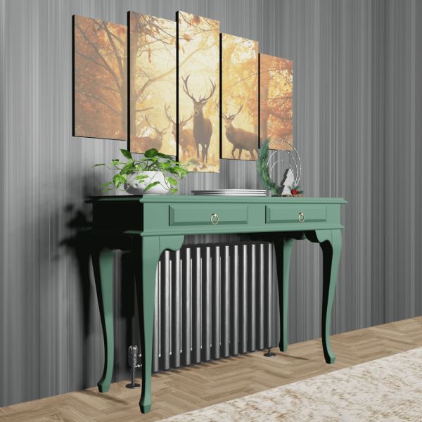 Roys Ahşap 120 Cm Yeşil Çekmeceli Petek Üstü Yüksek Dresuar