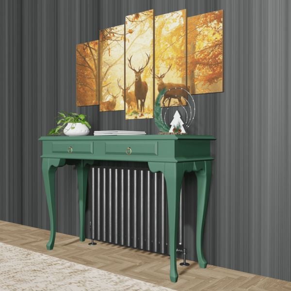 Roys Ahşap 100 Cm Yeşil Çekmeceli Petek Üstü Yüksek Dresuar