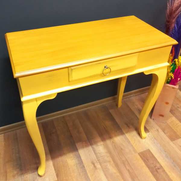 Roys Ahşap 80 Cm Çekmeceli Koyu Sarı Eskitme Dresuar