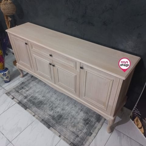 Roys Ahşap Mudo Tarzı Sütlü Kahve 180 Cm Dolaplı Konsol