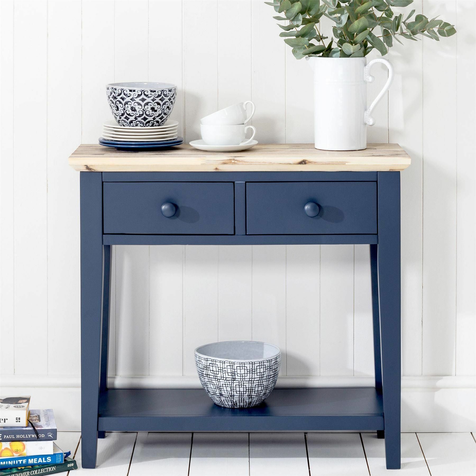 Roys Ahşap 90 Cm Navy Blue Üstü Masif Çekmeceli Dresuar(Kopya)