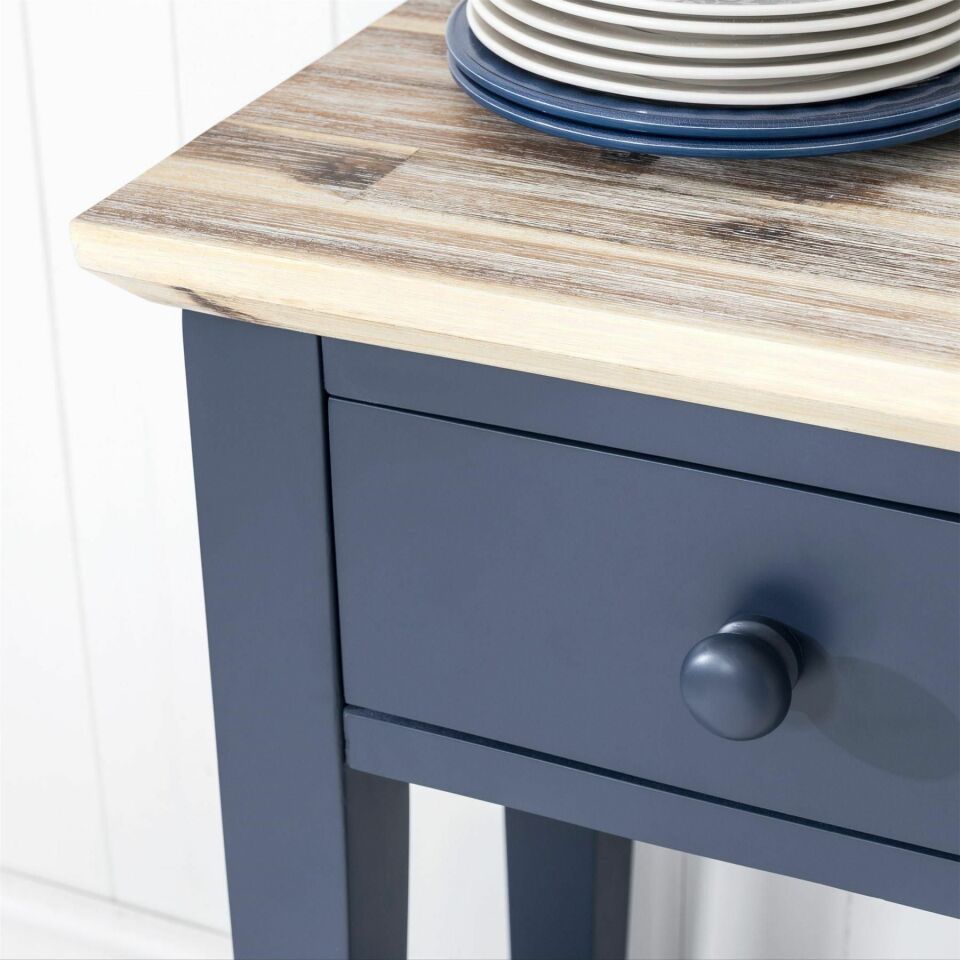 Roys Ahşap 90 Cm Navy Blue Üstü Masif Çekmeceli Dresuar(Kopya)