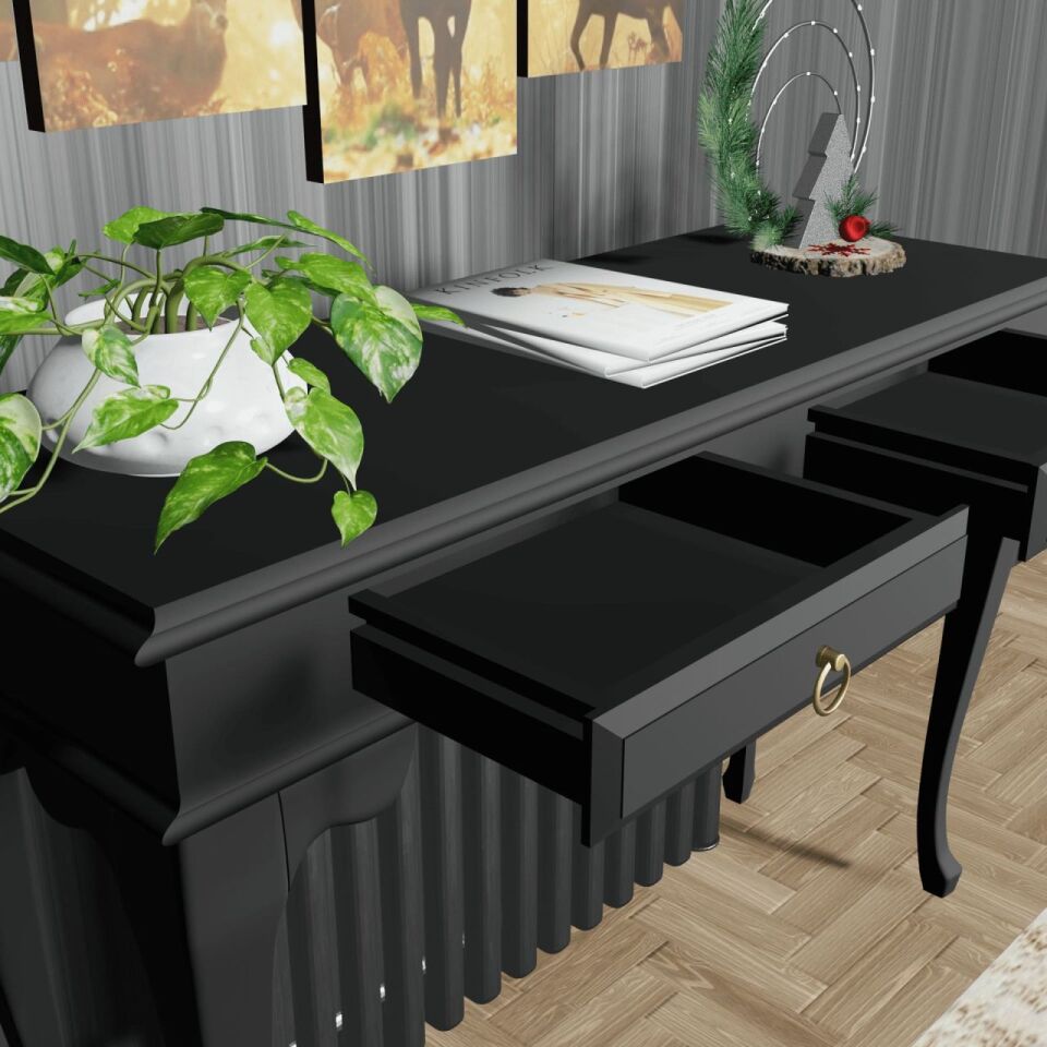 Roys Ahşap 140 Cm ekru Çekmeceli Petek Üstü Yüksek Dresuar(Kopya)