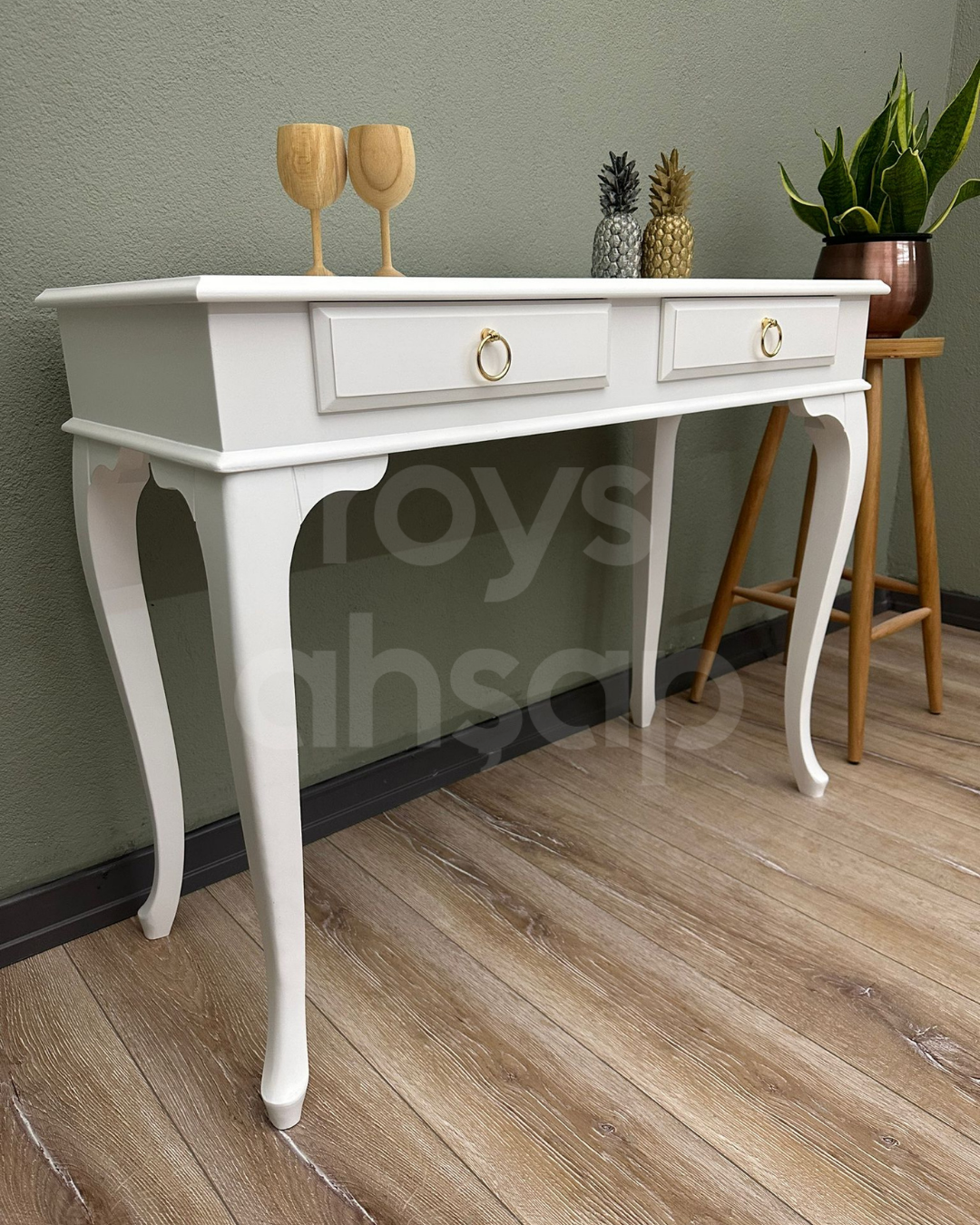 Roys Ahşap 100 Cm Çekmeceli Beyaz Lake Dresuar(Kopya)