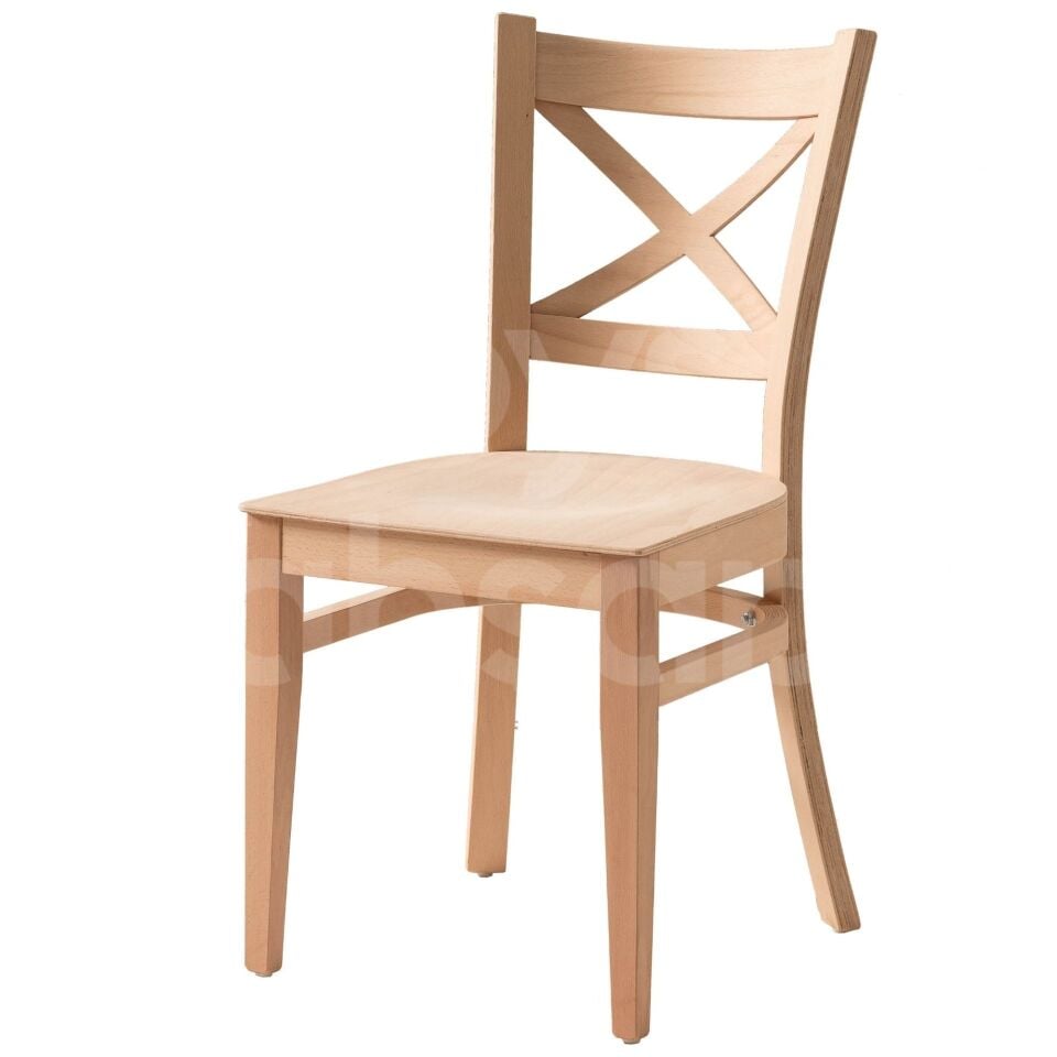Roys Ahşap 5910 Masif Ham Çapraz Papel Sandalye 2 adet beyaz renk