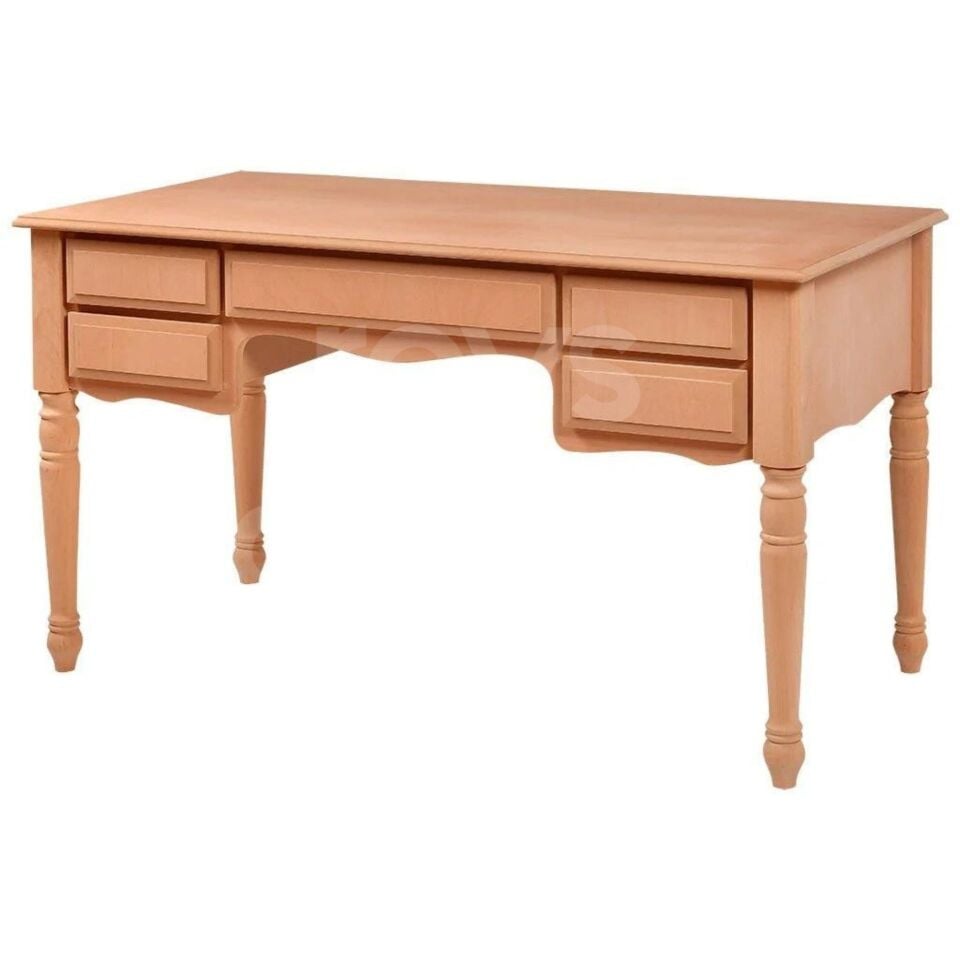 Roys Ahşap 5242 Masif Ham 160x70 Cm 3 Çekmeceli Tornalı Çalışma Masası(Kopya)(Kopya)