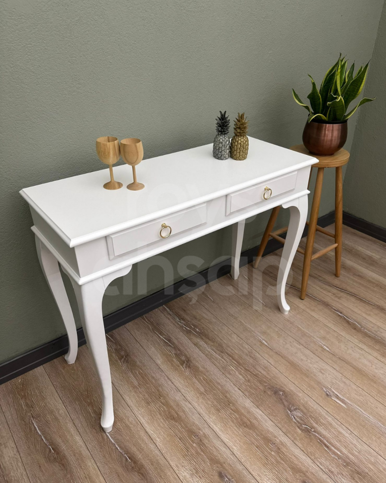 Roys Ahşap 90Cm Çekmeceli Beyaz Lake Dresuar1