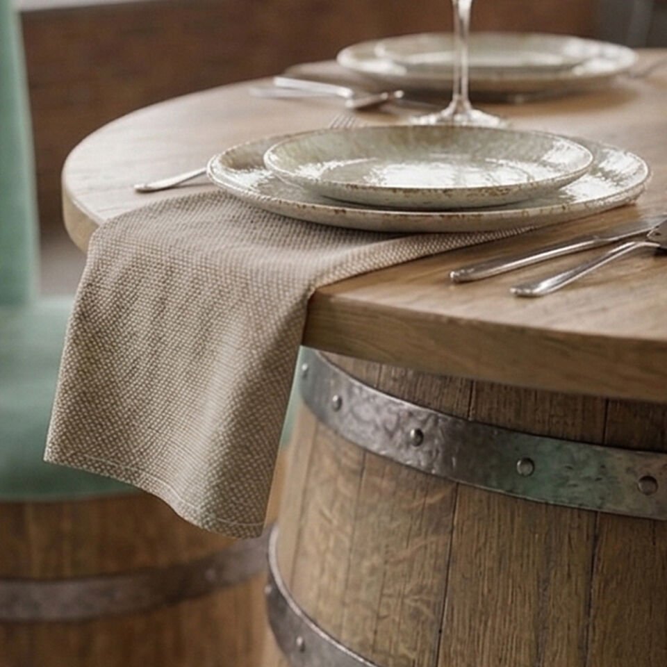 Roys Ahşap Fıçı Masa Takımı