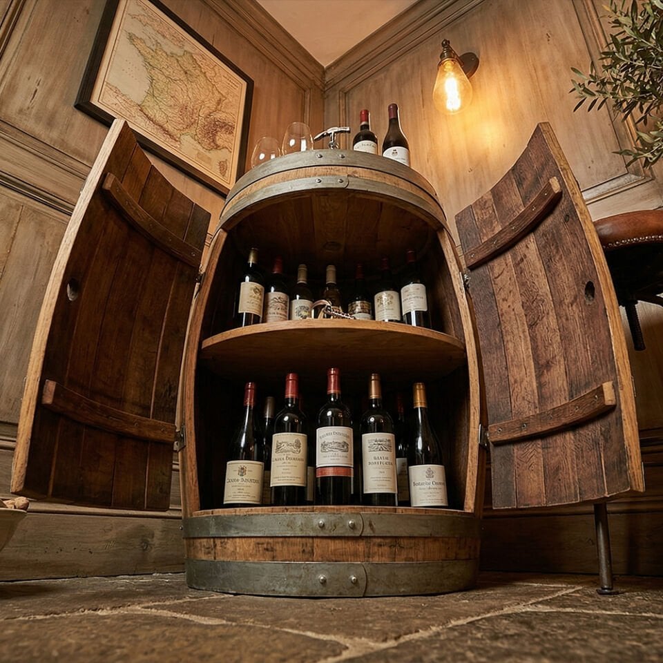 Dekoratif New York Şaraplık Fıçı