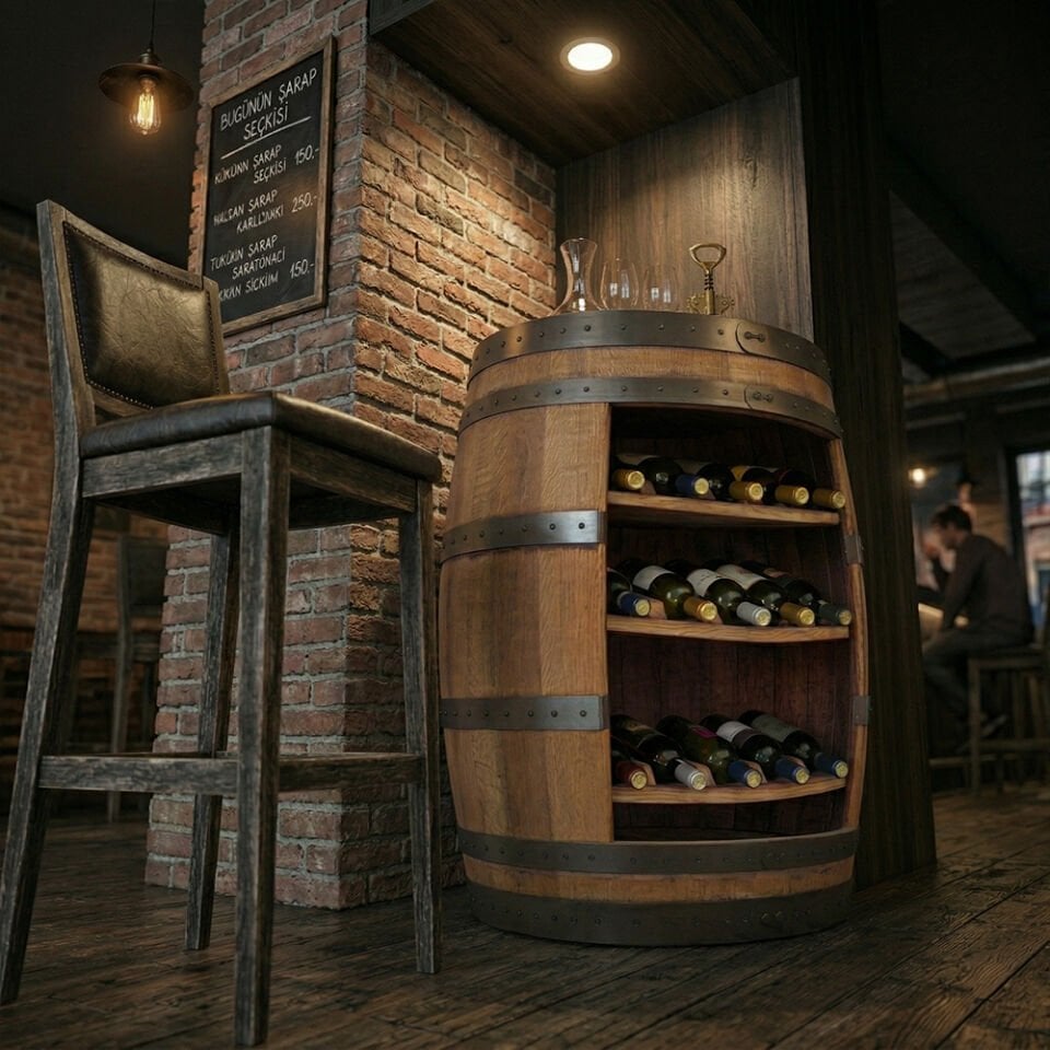 Dekoratif Arizona Şaraplık Fıçı