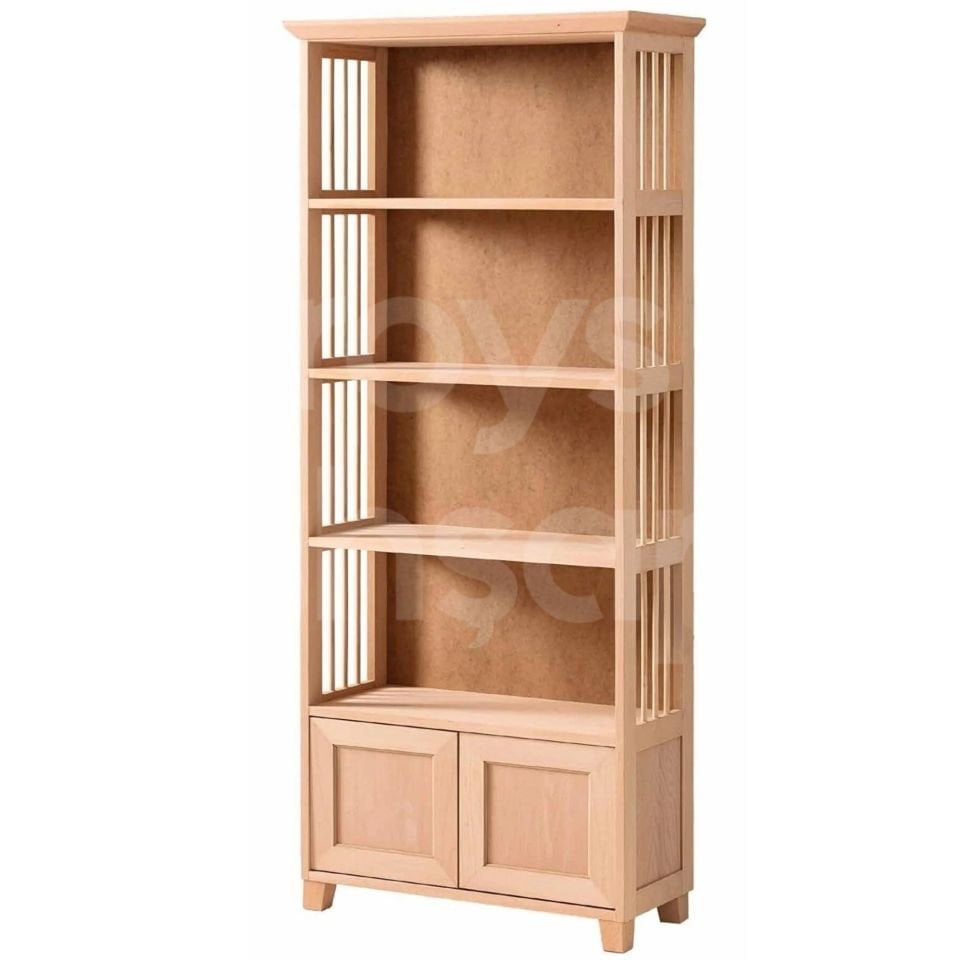 Roys Ahşap 6529 Masif Ham Çıtalı Kitaplık