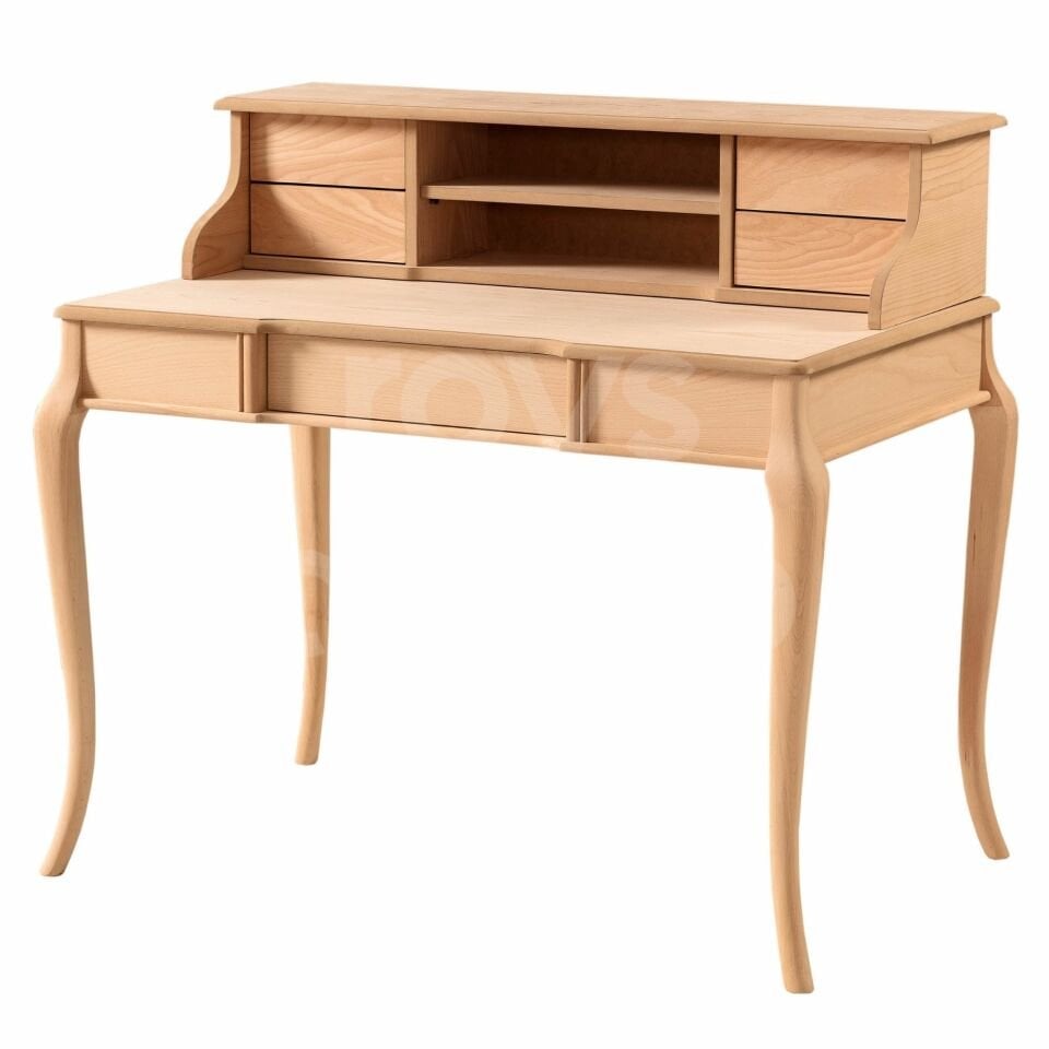 Roys Ahşap 5212 Masif Ham 115 Cm Lale Raflı Çalışma Masası