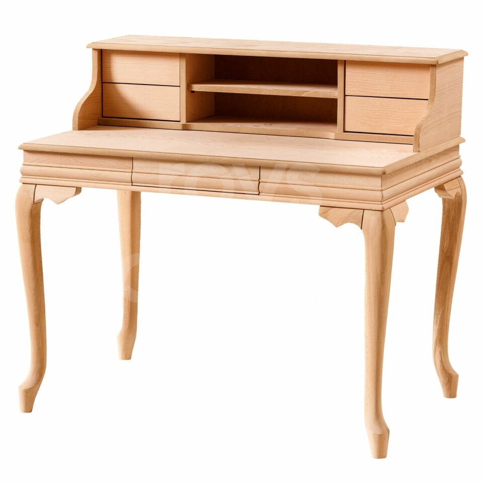 Roys Ahşap 5216 Masif Ham 110 Cm Lükens Raflı Çalışma Masası