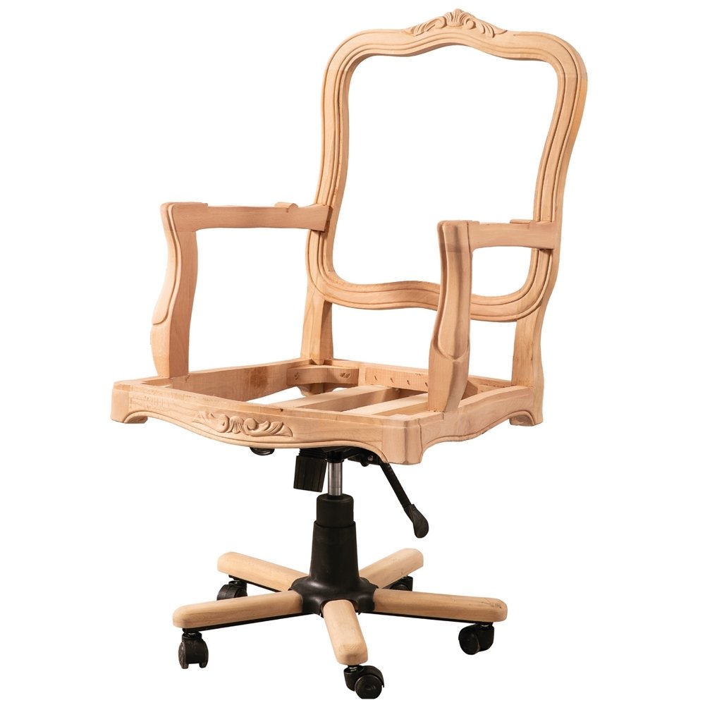 Roys Ahşap 5517 Masif Ham İtalyan Oymalı Dönebilen Sandalye