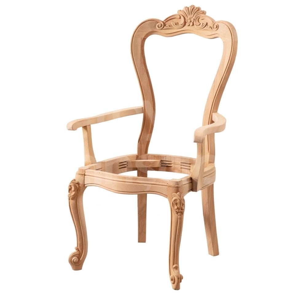 Roys Ahşap 5524 Masif Ham Osmanlı Kollu Sandalye