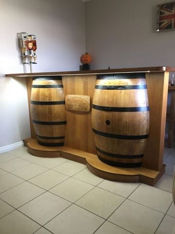 Roys Ahşap Şarap Fıçısı Geniş Çiftli Bar