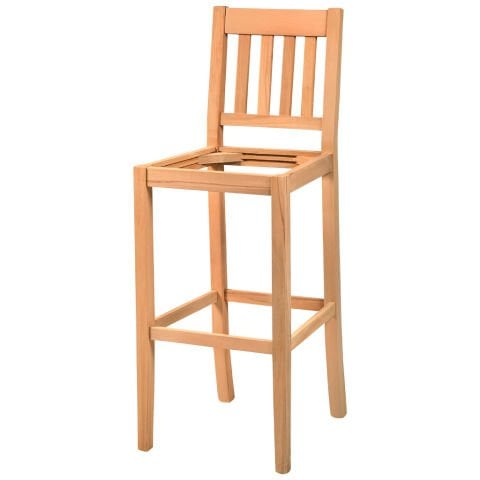 Roys Ahşap 5673 Masif Ham 4 Çıtalı Döşemeli Bar Sandalye