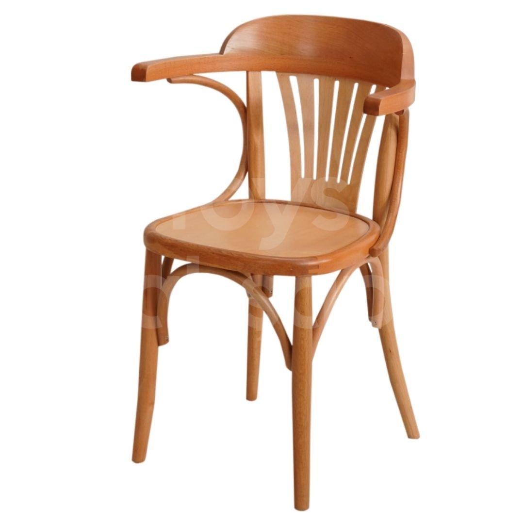 Roys Ahşap Naturel Asos Kollu Mutfak Sandalyesi 1045