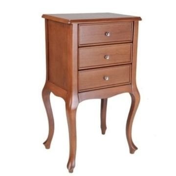 Roys Ahşap 3 Çekmeceli Masif Ceviz Komodin Telefonluk