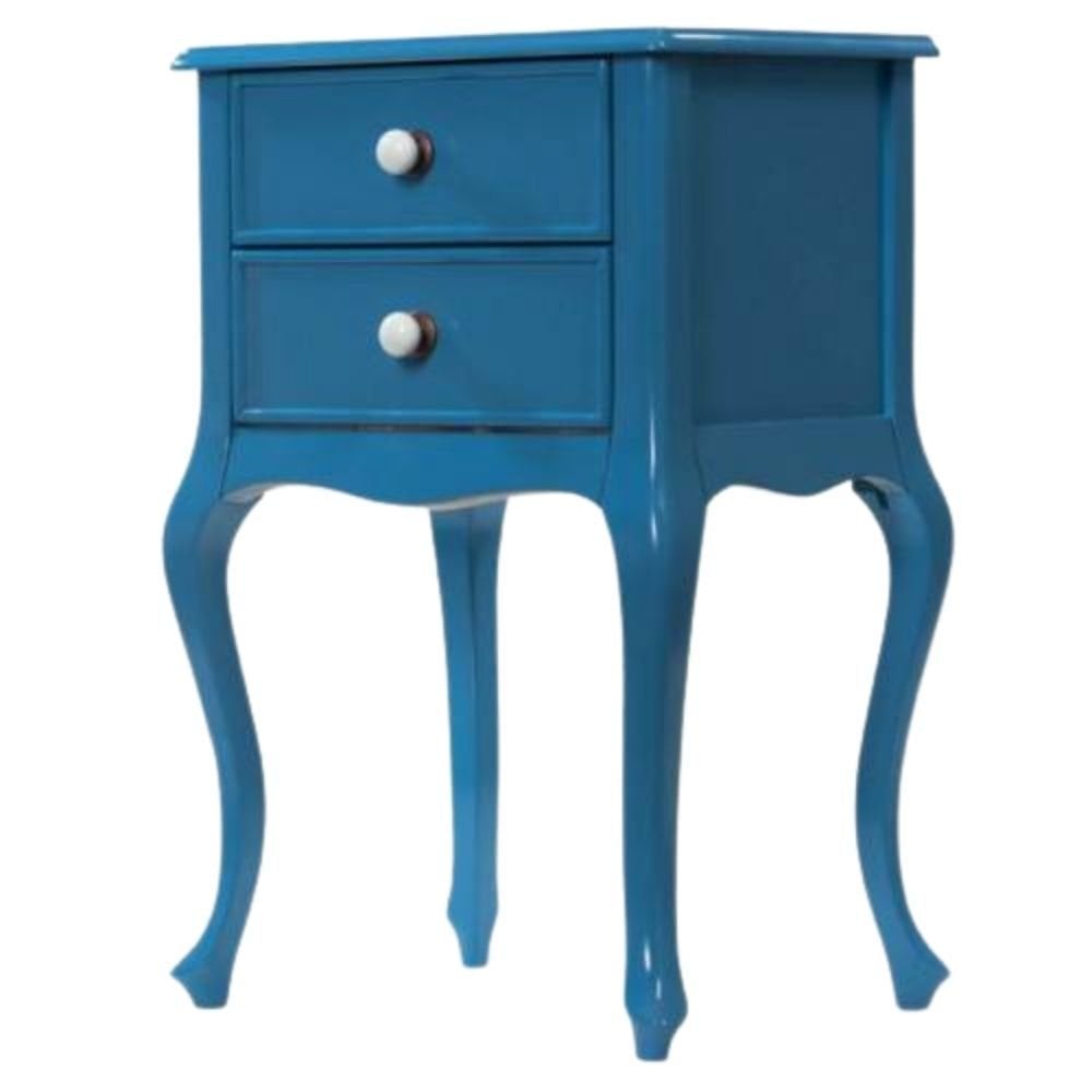Roys Ahşap Çift Çekmeceli Lükens Mavi Lake Komodin Telefonluk