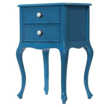 Roys Ahşap Çift Çekmeceli Lükens Mavi Lake Komodin Telefonluk