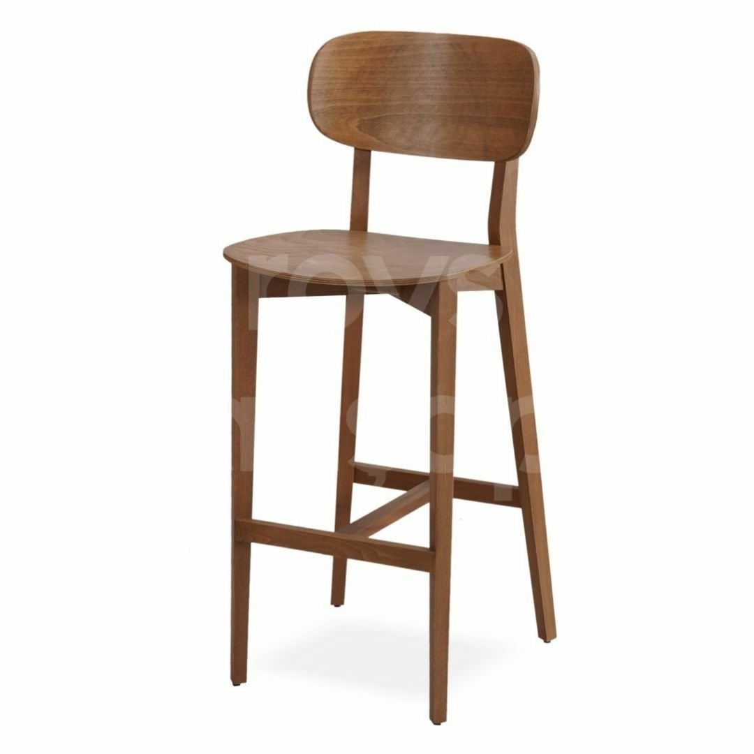 Roys Ahşap Ceviz Alcor Kolsuz Bar Sandalyesi 2008