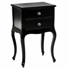 Roys Ahşap Çift Çekmeceli Lükens Siyah Lake Komodin Telefonluk