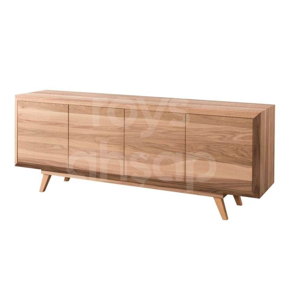 Roys Ahşap 4155 Masif Ham 200 Cm Poli Ceviz Kaplama Konsol