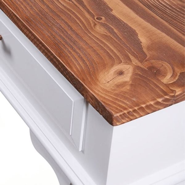 Roys Ahşap 100 Cm Çekmeceli Beyaz Ceviz Dresuar