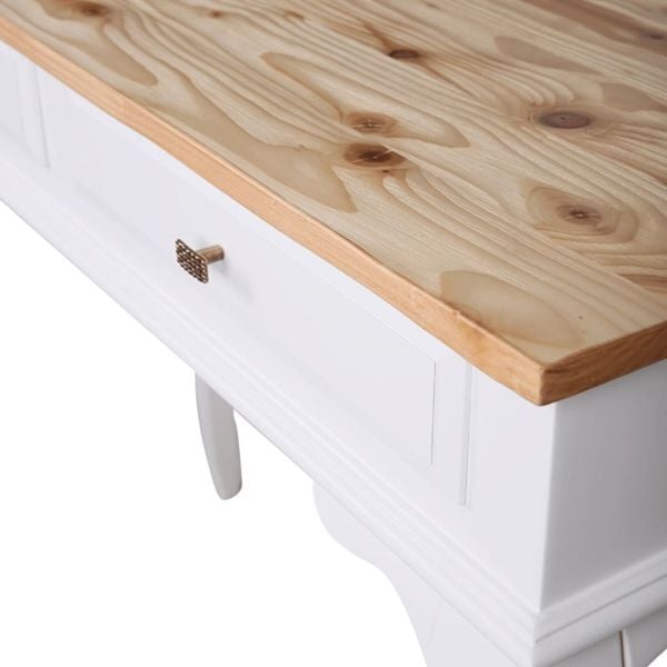 Roys Ahşap 100 Cm Çekmeceli Beyaz Naturel Dresuar