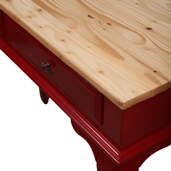 Roys Ahşap 100 Cm Çekmeceli Kırmızı Naturel Dresuar