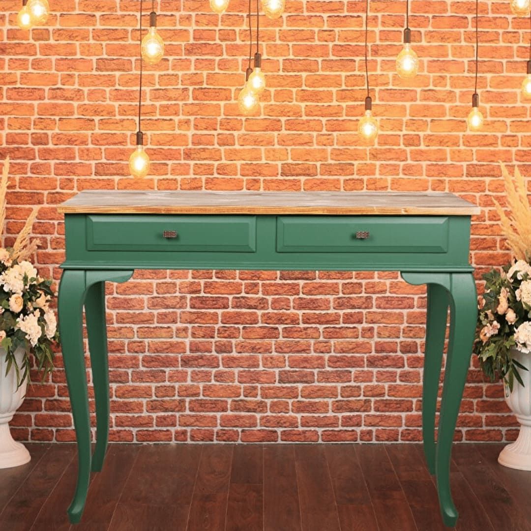 Roys Ahşap 100 Cm Çekmeceli Yeşil Naturel Dresuar