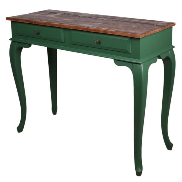 Roys Ahşap 100 Cm Çekmeceli Yeşil Koyu Ceviz Dresuar