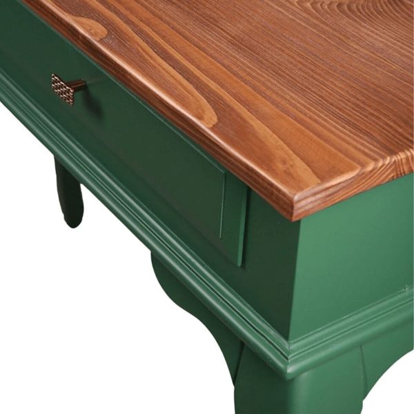 Roys Ahşap 100 Cm Çekmeceli Yeşil Koyu Ceviz Dresuar