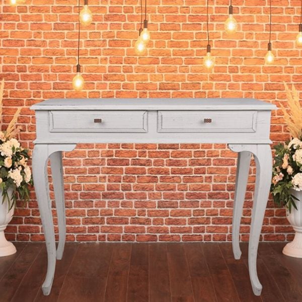 Roys Ahşap 100 Cm Çekmeceli Gri Eskitme Dresuar