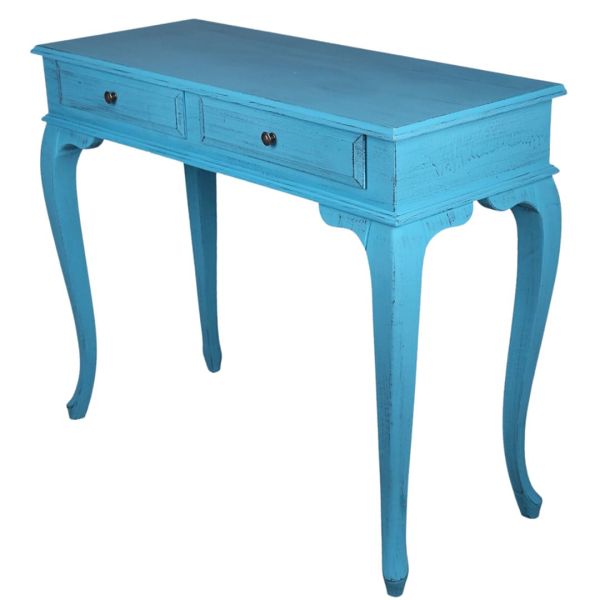 Roys Ahşap 100 Cm Çekmeceli Turkuaz Eskitme Dresuar