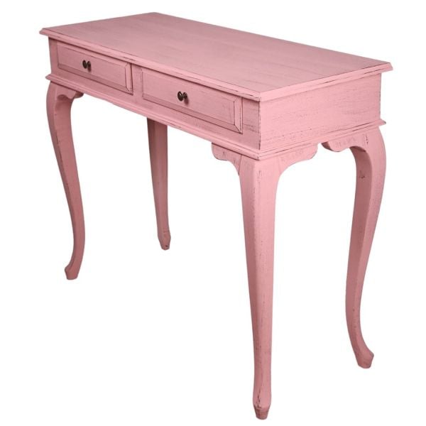 Roys Ahşap 100 Cm Çekmeceli Pembe Eskitme Dresuar