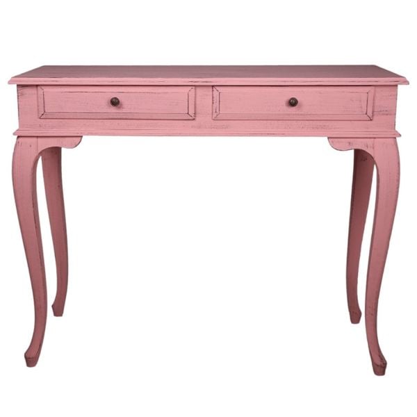 Roys Ahşap 100 Cm Çekmeceli Pembe Eskitme Dresuar