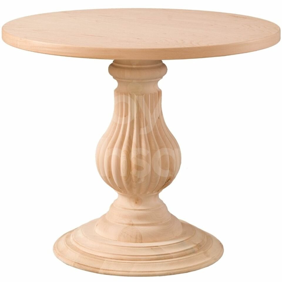 Roys Ahşap 5029 Masif Ham 90 Cm Elegance Sabit Yuvarlak Yemek Masası