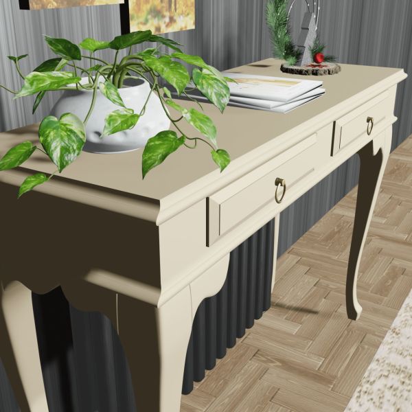 Roys Ahşap 130 Cm Krem Çekmeceli Petek Üstü Yüksek Dresuar