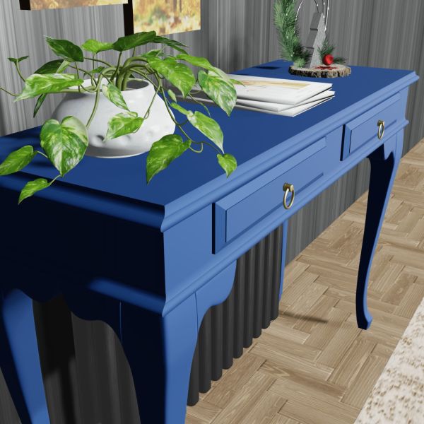 Roys Ahşap 130 Cm Mavi Çekmeceli Petek Üstü Yüksek Dresuar