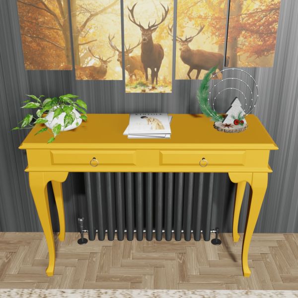 Roys Ahşap 130 Cm Hardal Çekmeceli Petek Üstü Yüksek Dresuar